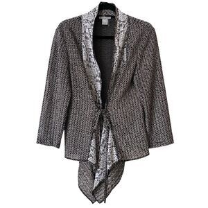 Alberto Makali Open Drape Cardigan Black White Size L